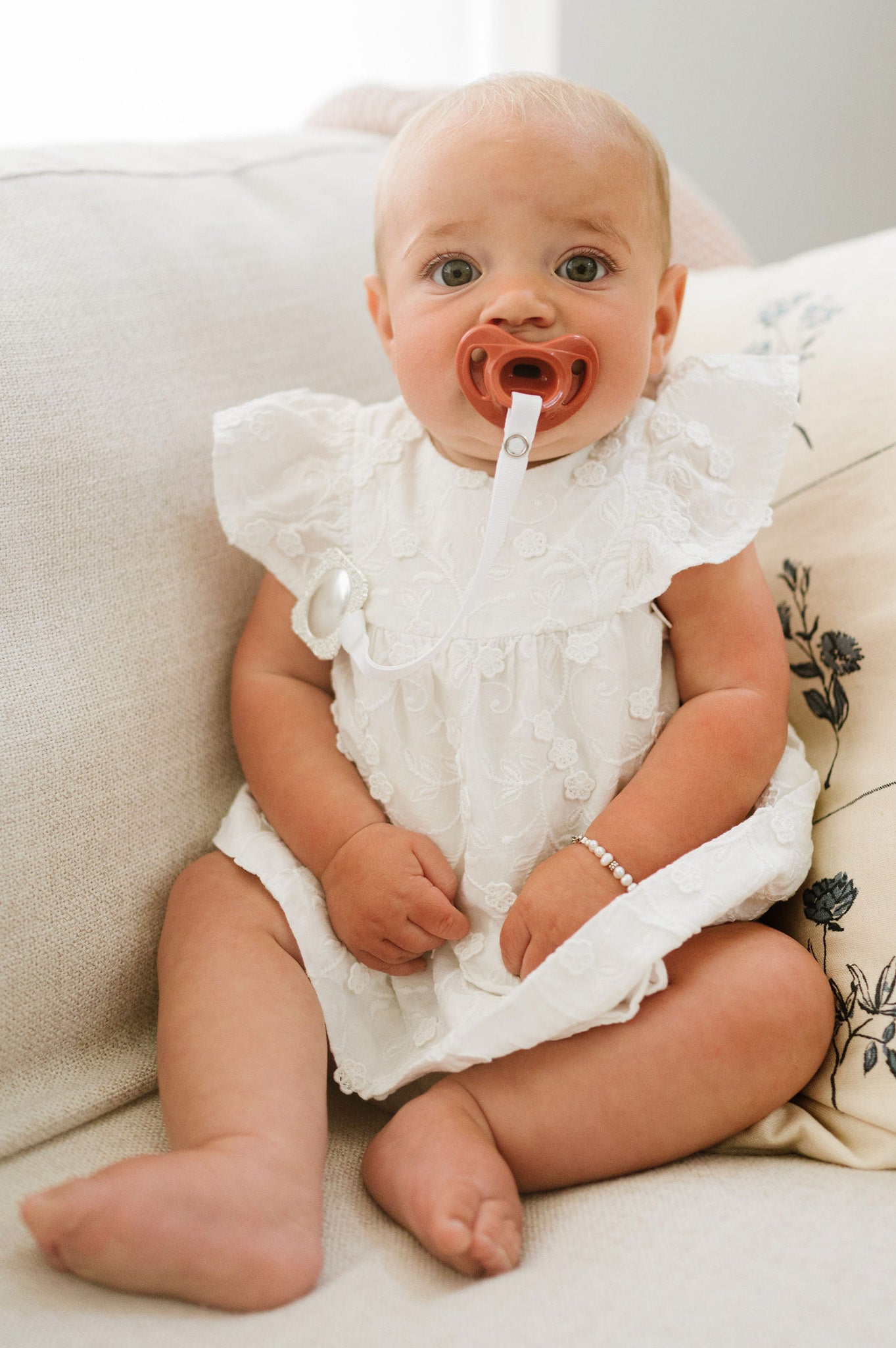 "Charles" Silver Pacifier Clip - Melonbug