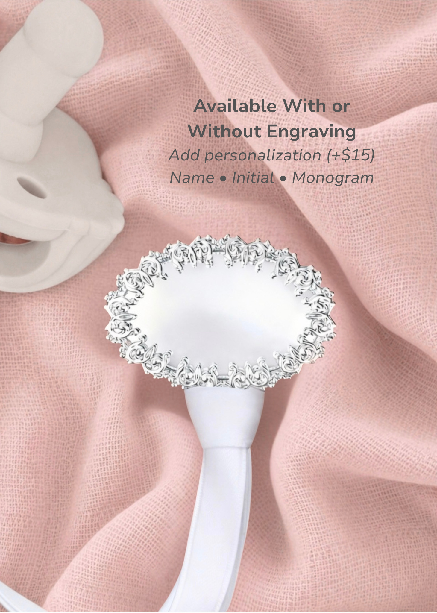 Charlotte Silver Pacifier Clip
