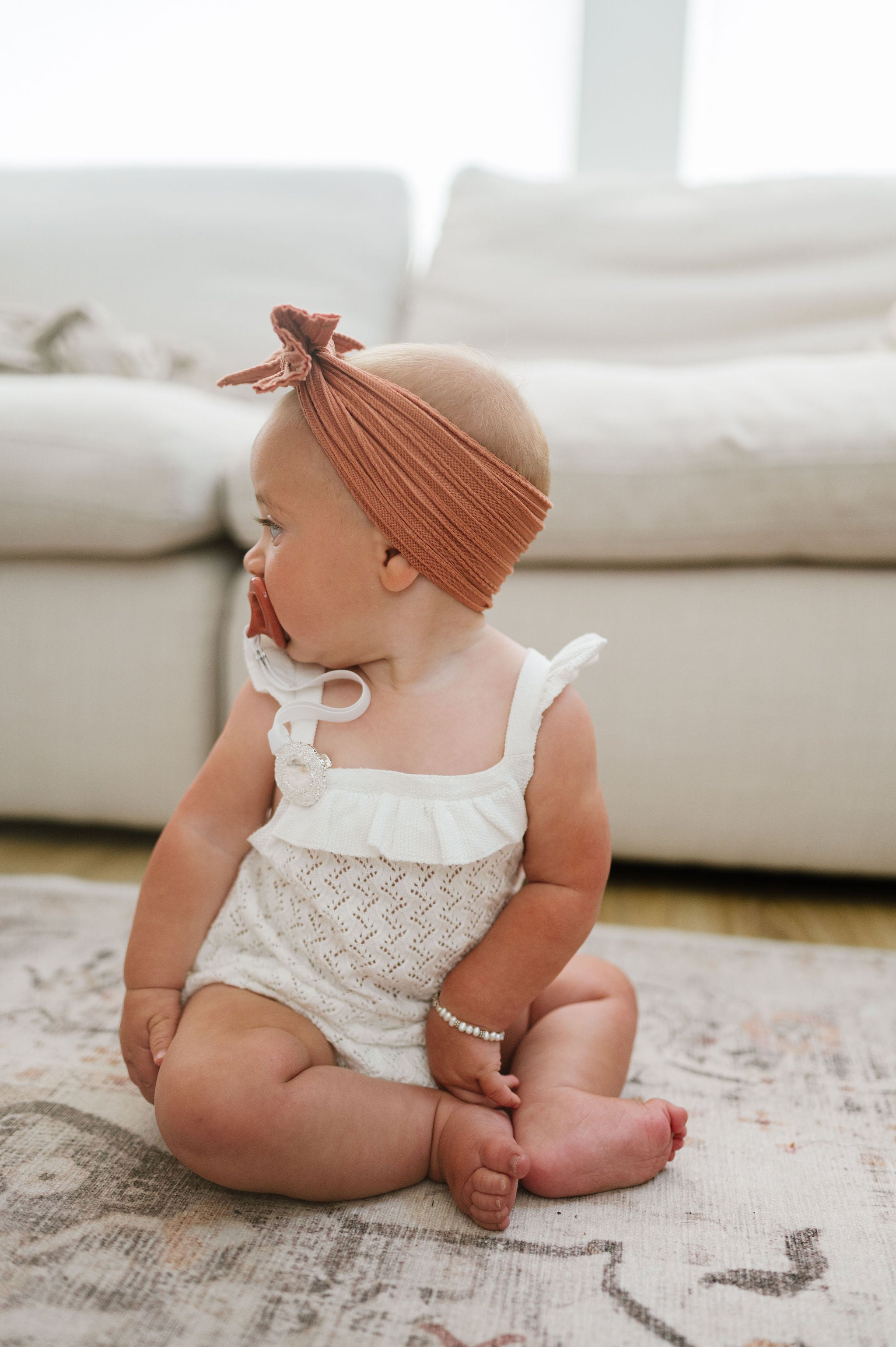 "Elizabeth" Silver Pacifier Clip - Melonbug