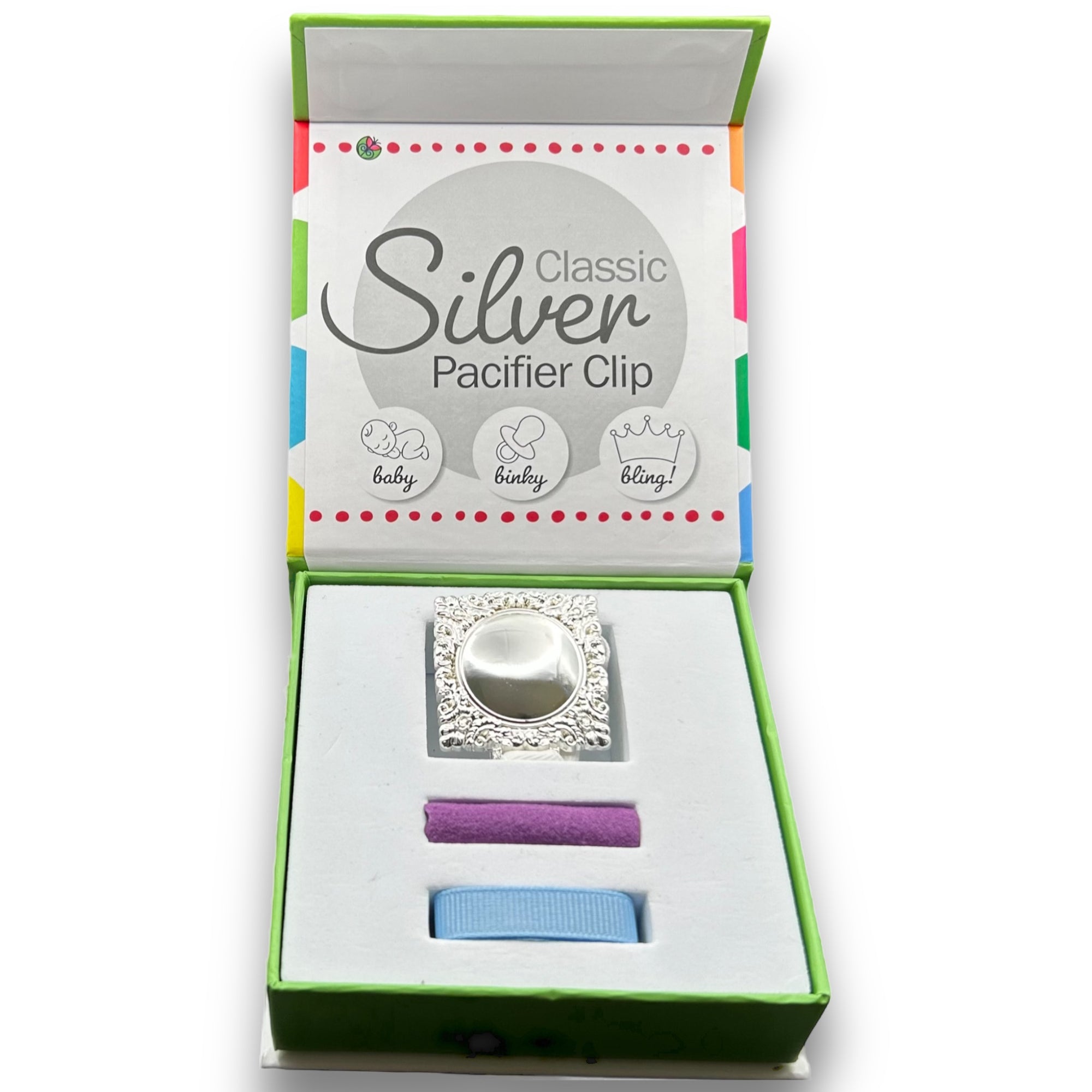 Silver Pacifier Clip - Louis – Melonbug