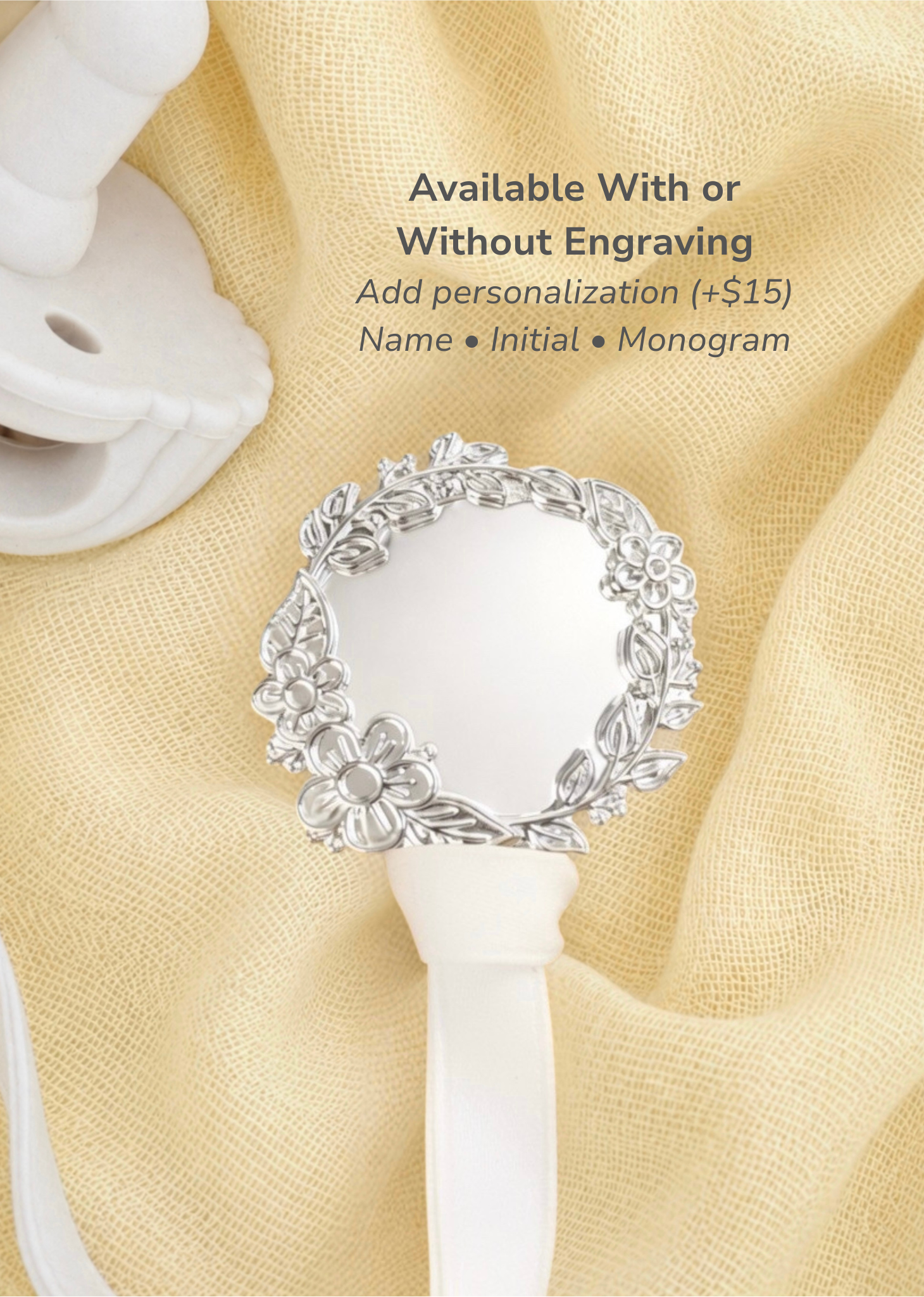 Lillian Silver Pacifier Clip