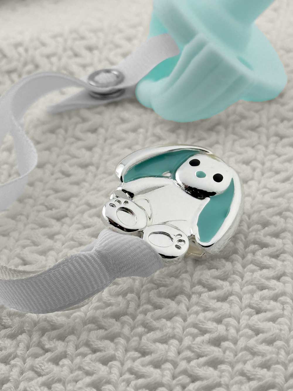 Bunny Silver Pacifier Clip - Melonbug
