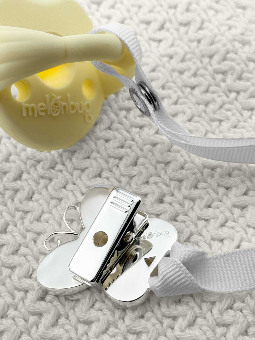 Butterfly Silver Pacifier Clip - Melonbug