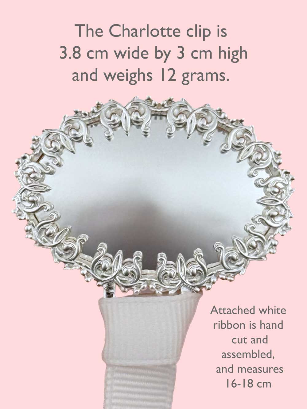 "Charlotte” Silver Pacifier Clip - Melonbug