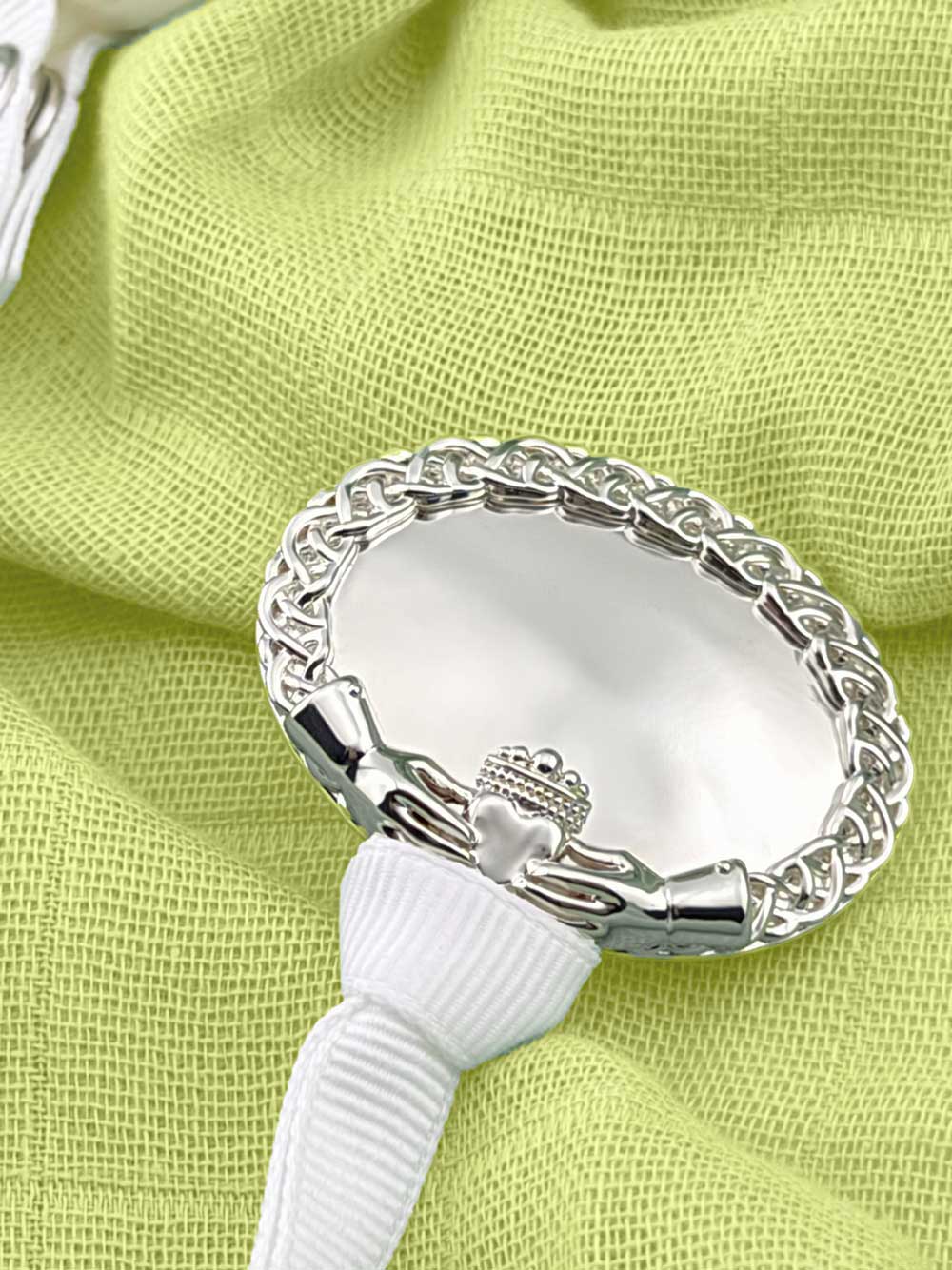 "Kate” Silver Pacifier Clip - Melonbug