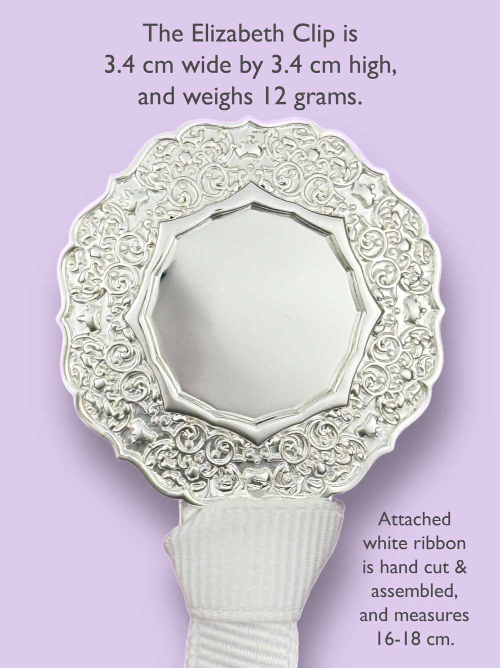 "Elizabeth" Silver Pacifier Clip - Melonbug