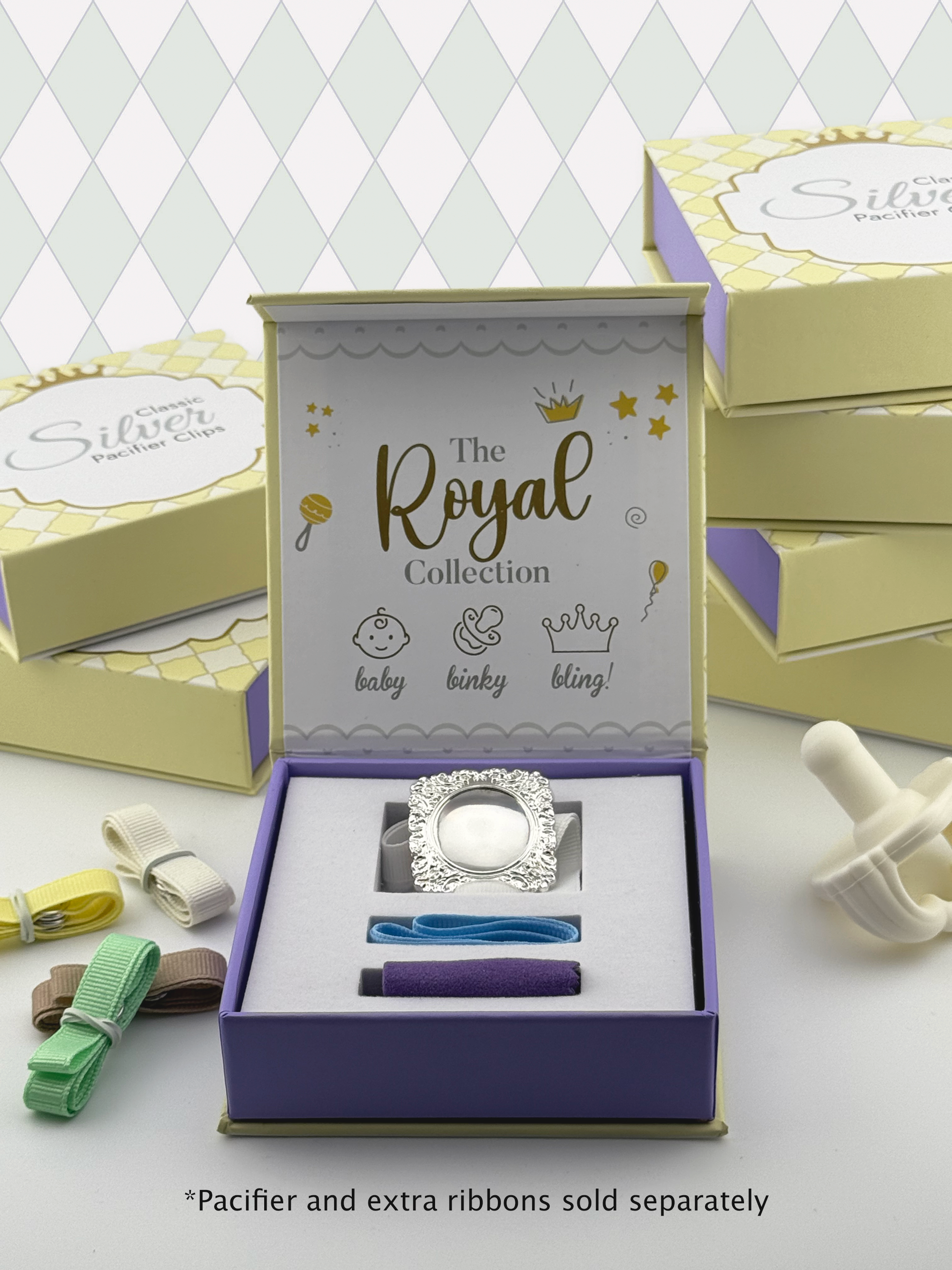 "George” Silver Pacifier Clip - Melonbug