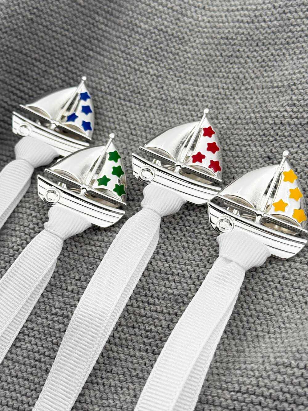 Sailboat Silver Pacifier Clip - Melonbug