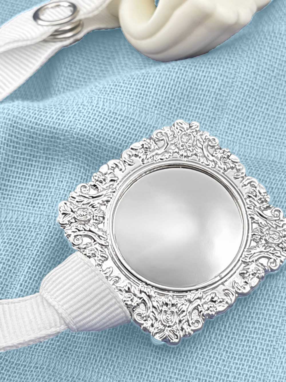 "George” Silver Pacifier Clip - Melonbug