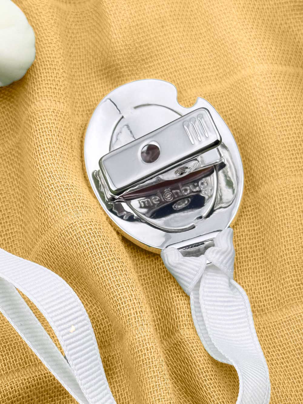 "William" Silver Pacifier Clip - Melonbug