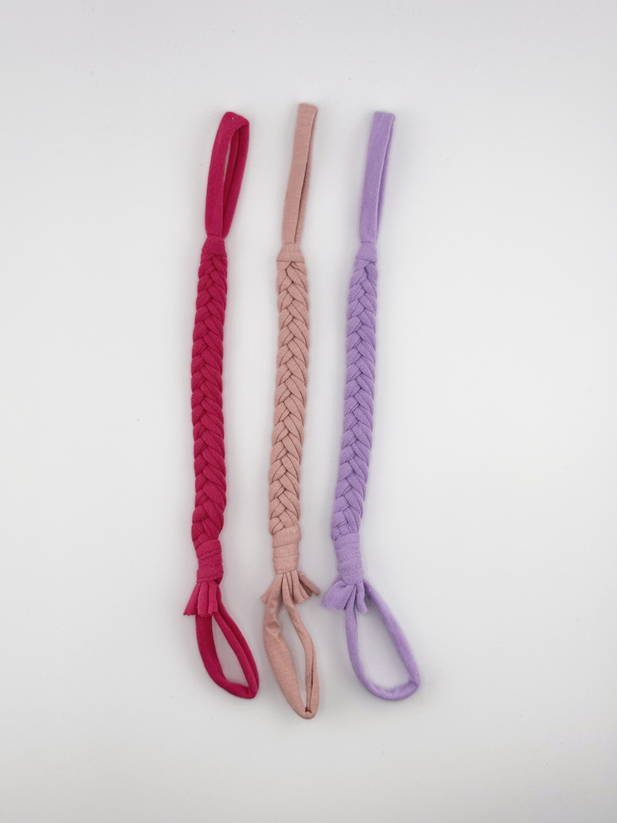 Bitty Blooms - Set of 3 Braided Cotton Pacifier Ties - Melonbug