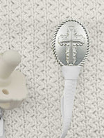 Cross Silver Pacifier Clip - Melonbug