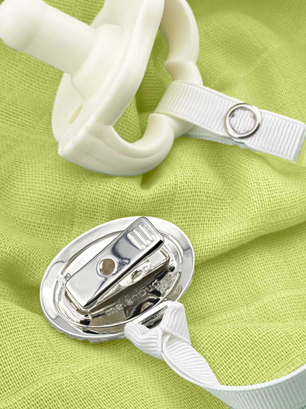 Erin Silver Pacifier Clip - Melonbug