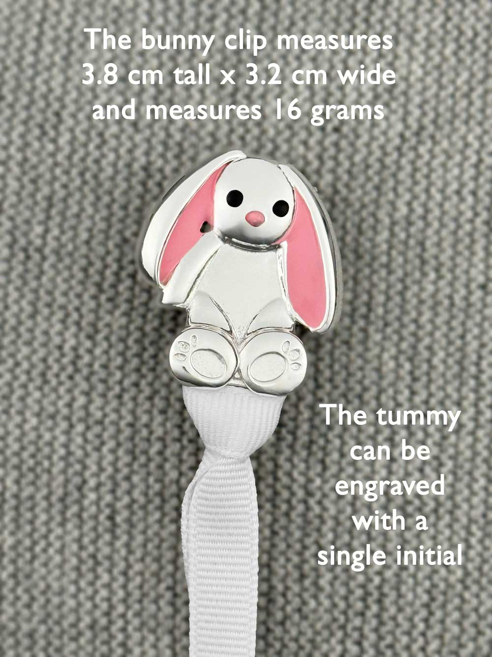 Bunny Silver Pacifier Clip - Melonbug