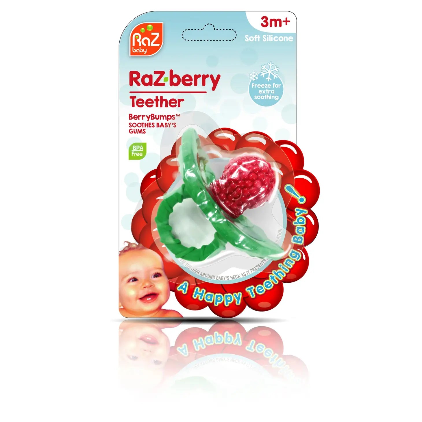 Razberry Silicone Teether - Polkadots & Moonbeams