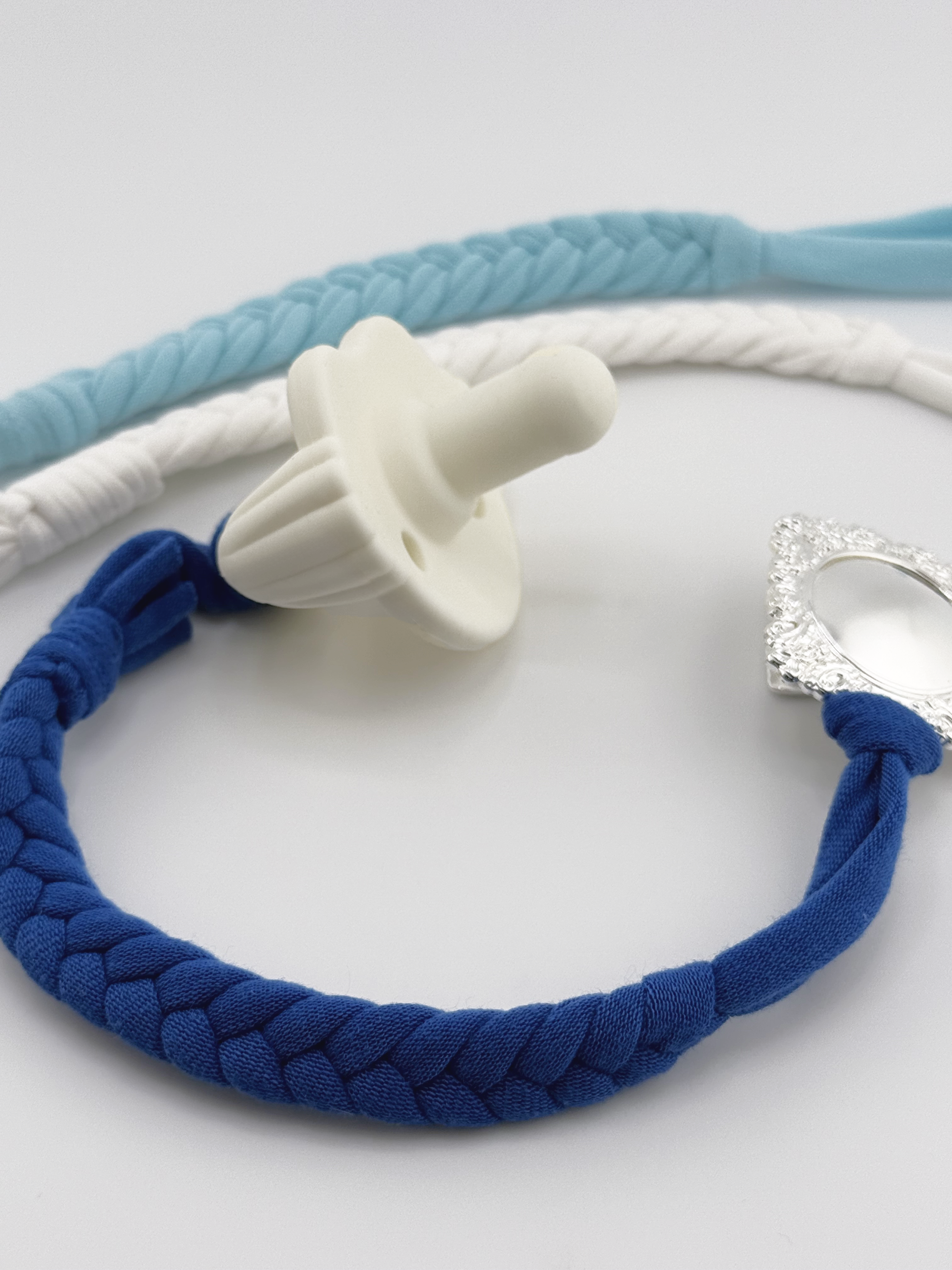 Ocean Breeze Trio - Set of 3 Braided Cotton Pacifier Ties - Melonbug