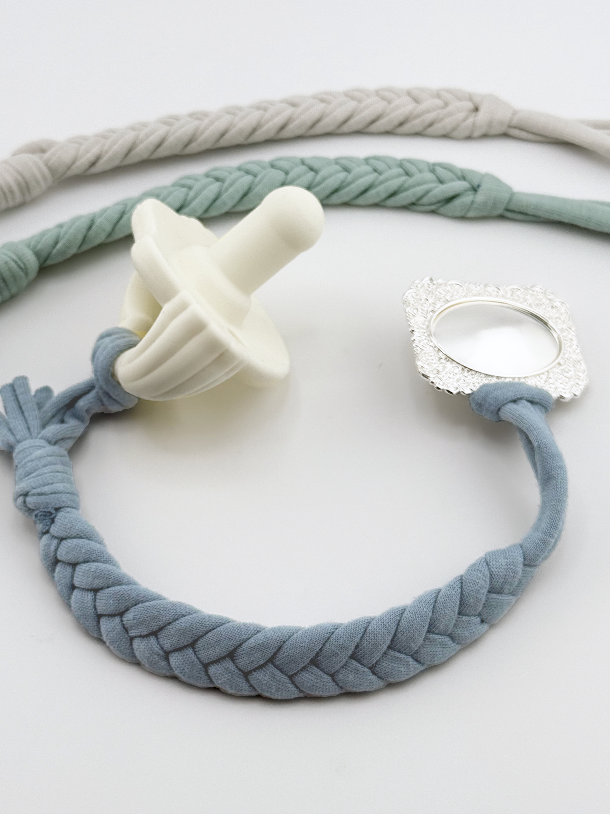 Woodland - Set of 3 Braided Cotton Pacifier Ties - Melonbug