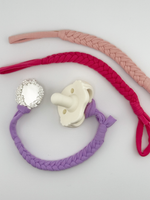Bitty Blooms - Set of 3 Braided Cotton Pacifier Ties - Melonbug