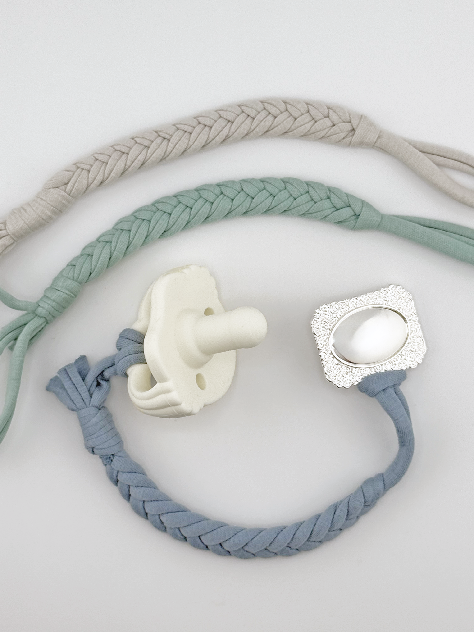Woodland - Set of 3 Braided Cotton Pacifier Ties - Melonbug