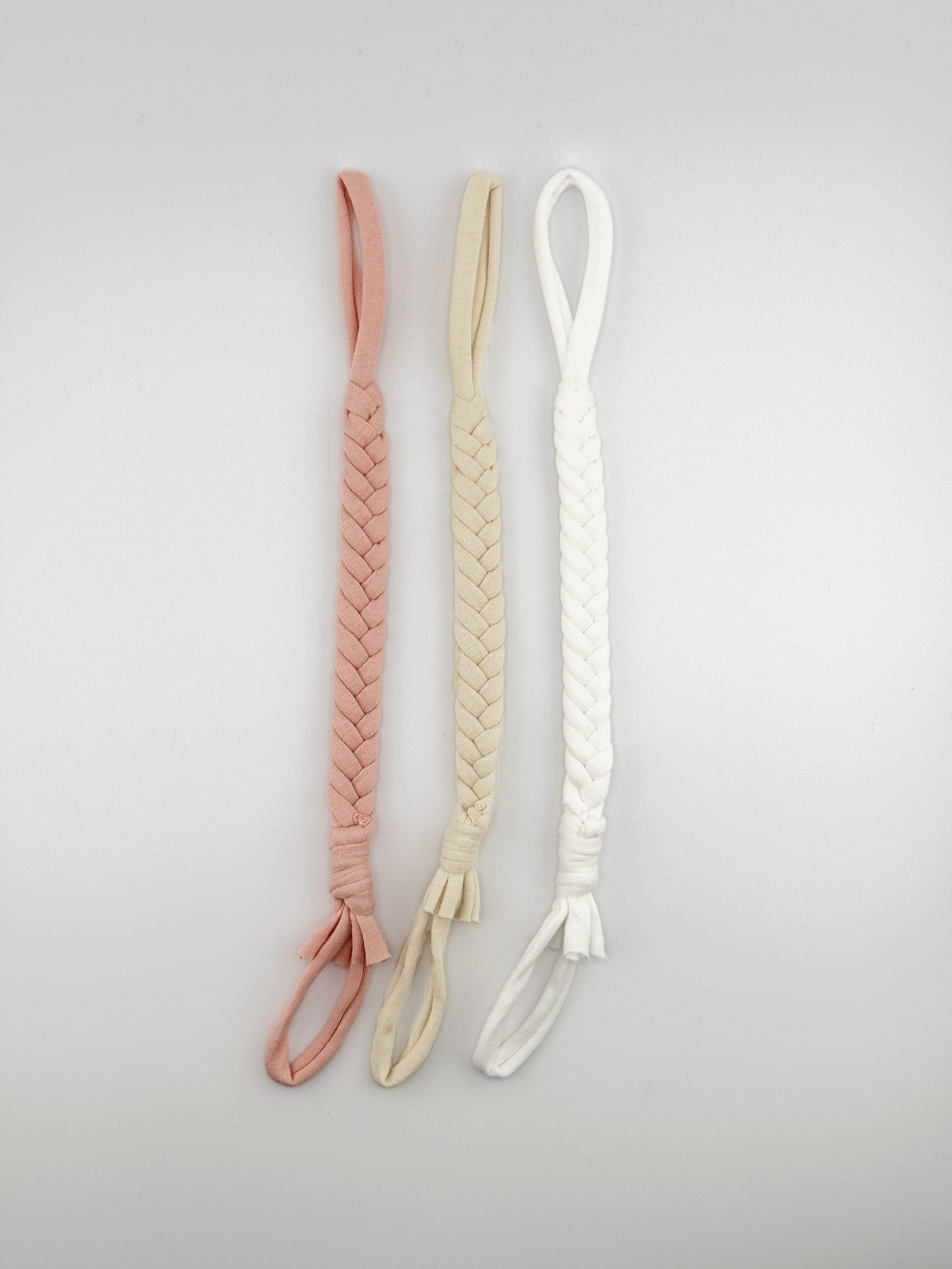 Sweetie Set - Set of 3 Braided Cotton Pacifier Ties - Melonbug