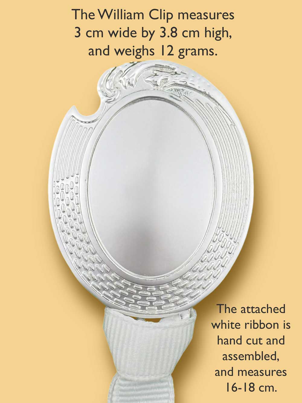 "William" Silver Pacifier Clip - Melonbug
