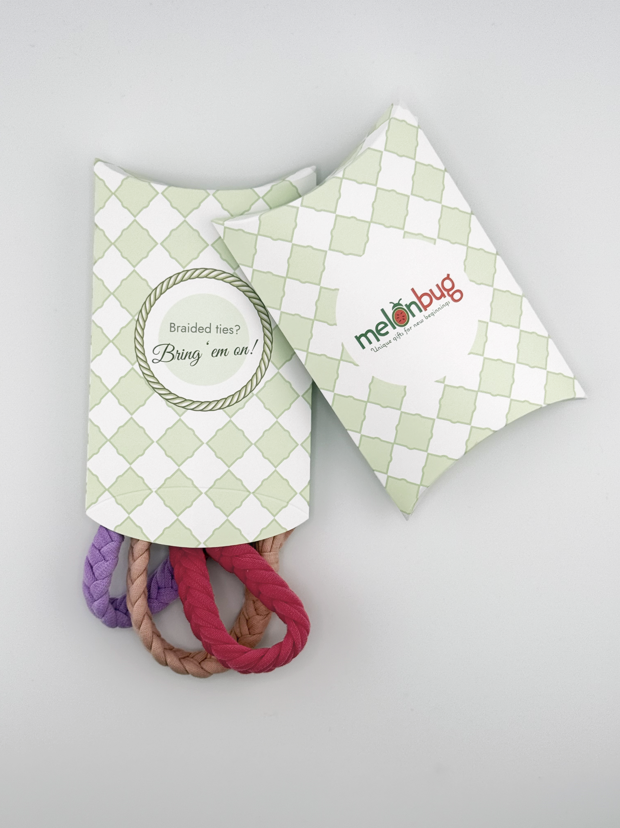 Bitty Blooms - Set of 3 Braided Cotton Pacifier Ties - Melonbug