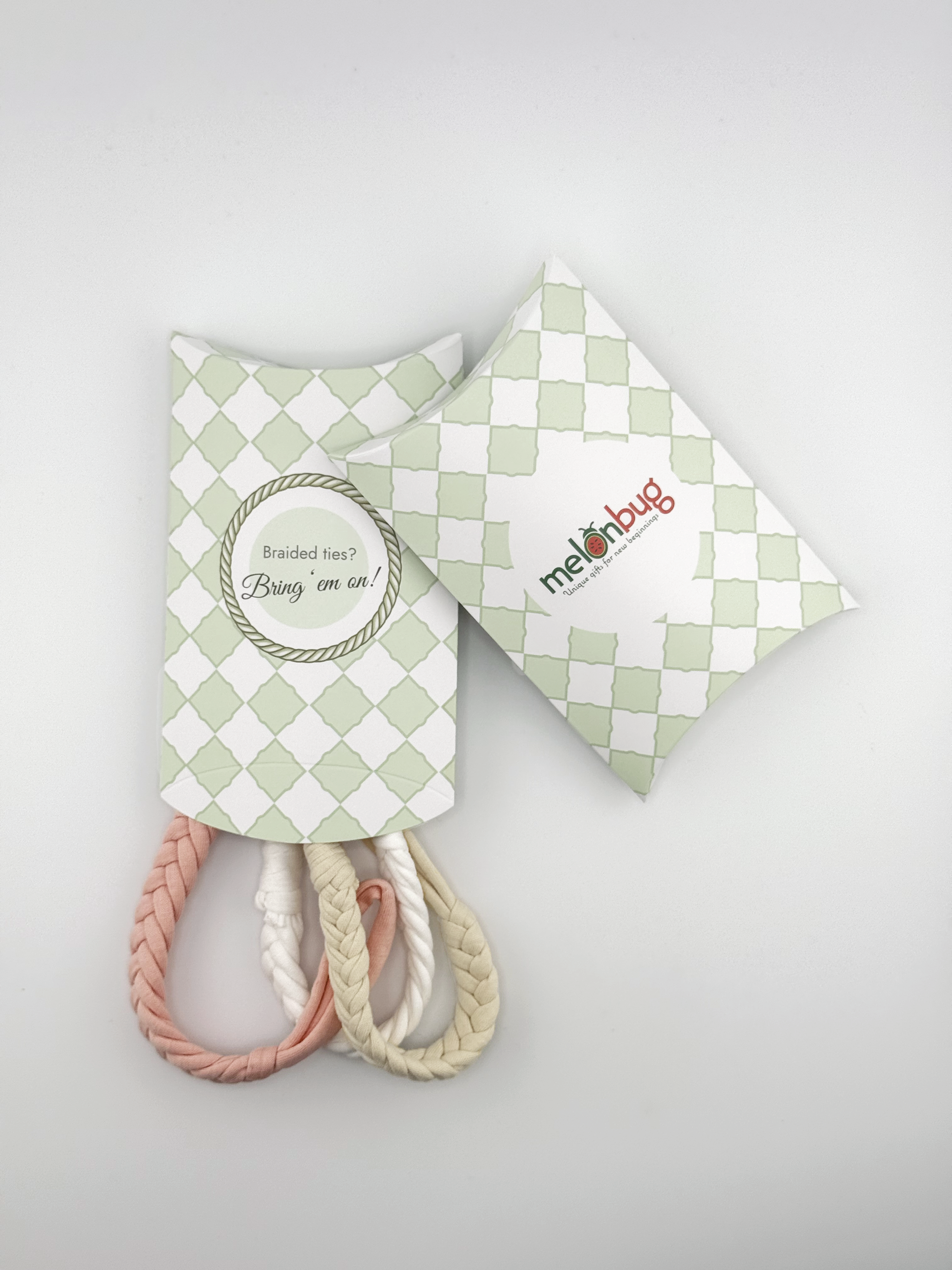 Sweetie Set - Set of 3 Braided Cotton Pacifier Ties - Melonbug