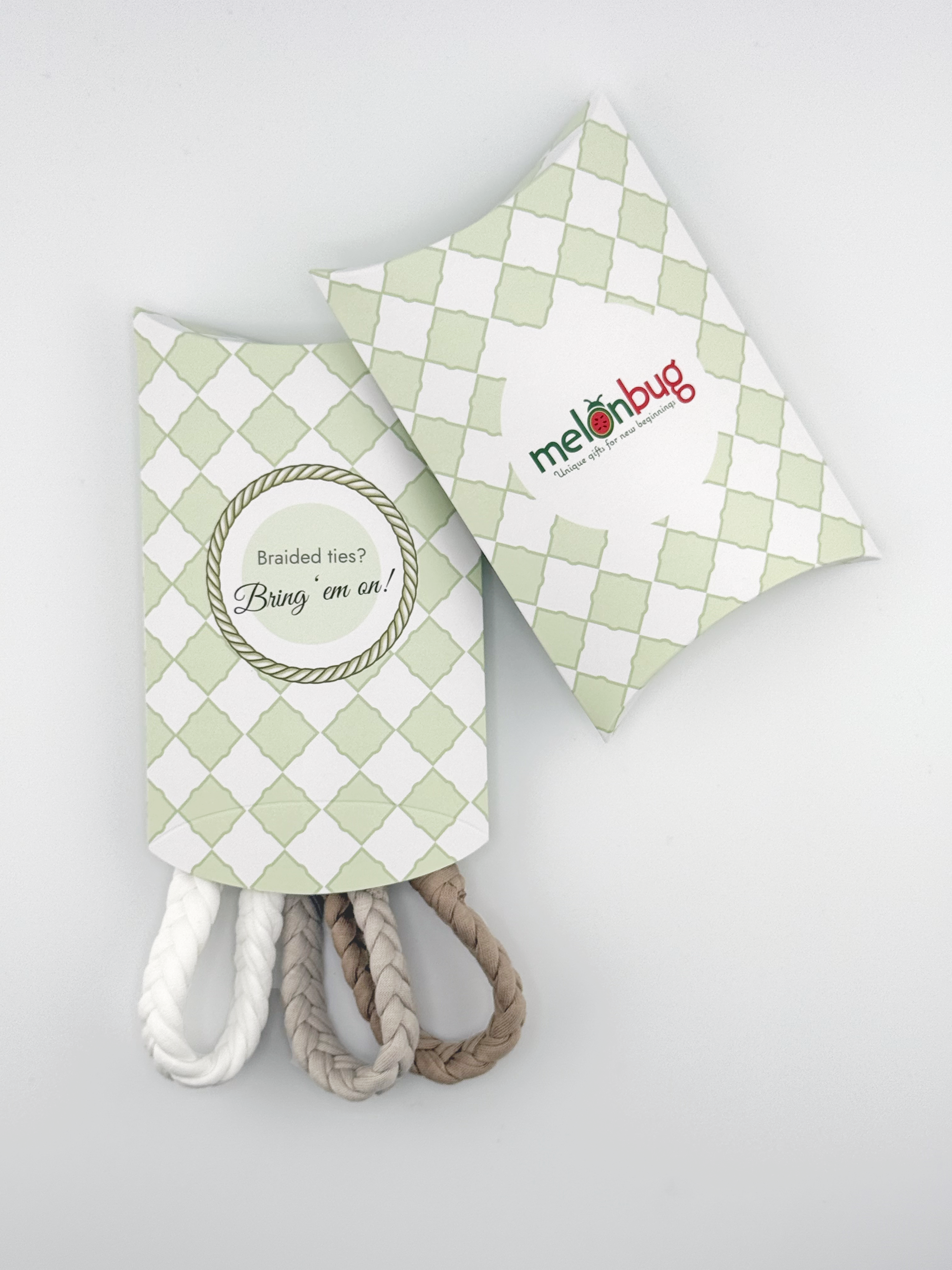 Cozy Cocoa Collection - Set of 3 Braided Cotton Pacifier Ties - Melonbug